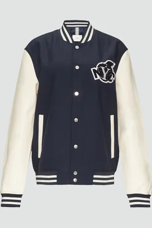 QS by s.Oliver Collegejacke aus Twill und Lederimitat, Herren