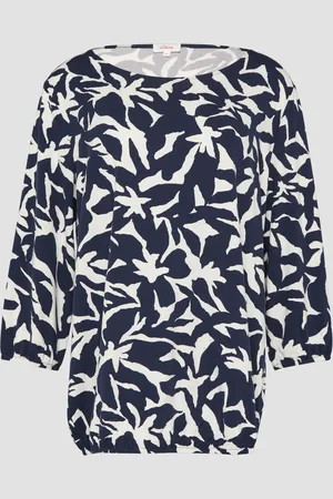 QS by s.Oliver Shirt mit All-over-Print aus Viskosestretch, Damen