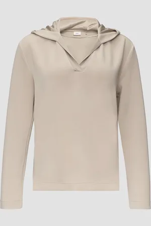 QS by s.Oliver Kapuzenshirt aus Sweat mit Satin-Details, Damen