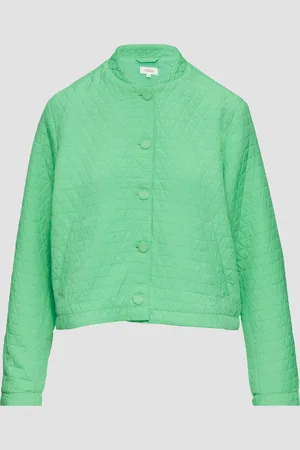 QS by s.Oliver Strukturierter Blouson mit Stehkragen und Knopfleiste, Damen