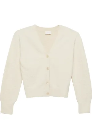 QS by s.Oliver Strickjacke mit Knopfleiste aus Bouclé, Mädchen