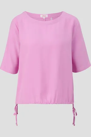 QS by s.Oliver Gemustertes Blusenshirt aus Viskose im Relaxed Fit, Damen