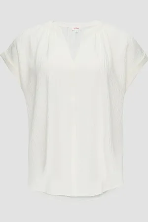 QS by s.Oliver Locker geschnittene Bluse mit Struktur, Damen
