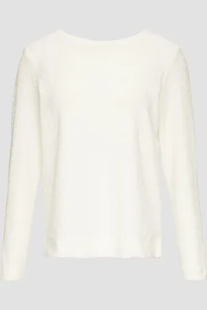 QS by s.Oliver Strukturiertes Sweatshirt mit Rundhalsausschnitt, Damen