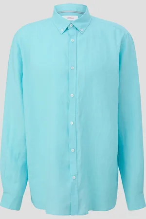 QS by s.Oliver Leinenhemd mit Button-Down-Kragen, Herren