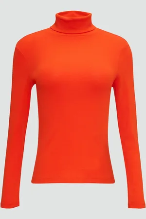 QS by s.Oliver Elastisches Langarmshirt mit Rollkragen, Damen