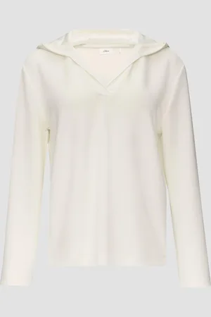 QS by s.Oliver Kapuzenshirt aus Sweat mit Satin-Details, Damen