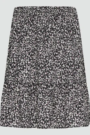 QS by s.Oliver Ausgestellter Rock aus Viskose mit All-over-Print und Elastikbund, Damen