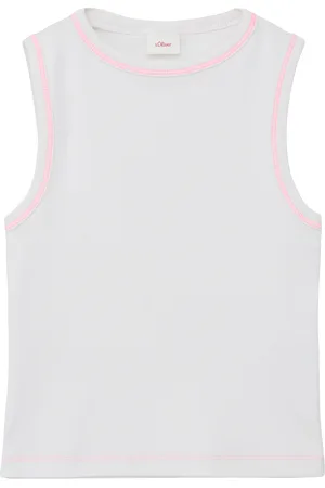 QS by s.Oliver Geripptes Tanktop mit Ziernähten, Mädchen