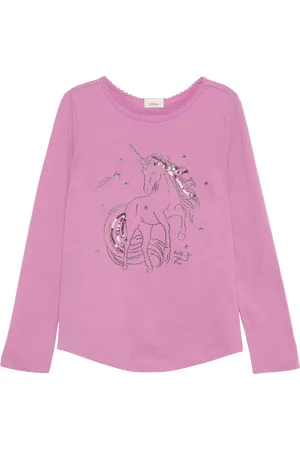 QS by s.Oliver Longsleeve mit Glitter-Print und Pailletten, Kinder