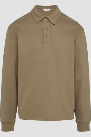 QS by s.Oliver Strukturiertes Langarm-Poloshirt im Relaxed Fit, Herren