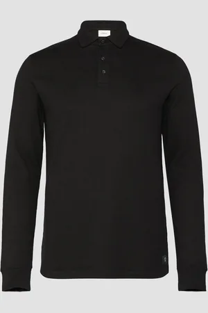 QS by s.Oliver Strukturiertes Langarm-Poloshirt im Relaxed Fit, Herren