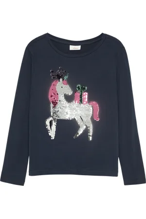 QS by s.Oliver Langarmshirt mit Weihnachtsmotiv aus Wendepailletten, Kinder