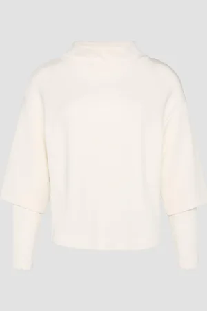 QS by s.Oliver Loose Sweatshirt aus Scuba mit überschnittenen Schultern, Damen