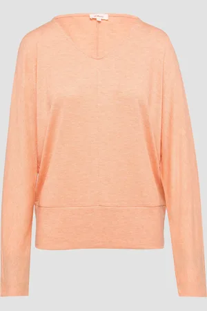 QS by s.Oliver Meliertes Langarmshirt mit Fledermausärmeln, Damen
