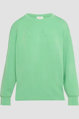 QS by s.Oliver Scuba-Sweatshirt aus Modalmix mit 3D-Schriftzug, Damen
