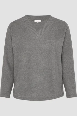 QS by s.Oliver Weiches Sweatshirt mit V-Ausschnitt, Damen