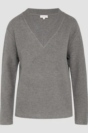 QS by s.Oliver Weiches Sweatshirt mit V-Ausschnitt, Damen