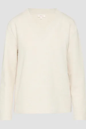 QS by s.Oliver Weiches Sweatshirt mit V-Ausschnitt, Damen
