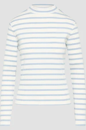 QS by s.Oliver Langarmshirt mit Rippstruktur und Stehkragen, Damen