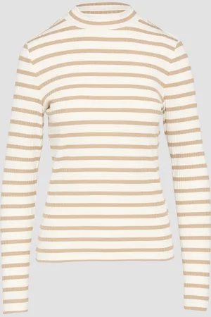 QS by s.Oliver Langarmshirt mit Rippstruktur und Stehkragen, Damen
