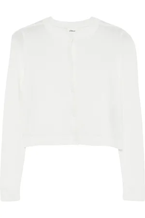 QS by s.Oliver Verkürzte Strickjacke aus Baumwollmix, Mädchen