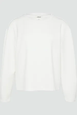 QS by s.Oliver Scuba-Sweatshirt aus Modalmix mit Faltendetail, Damen