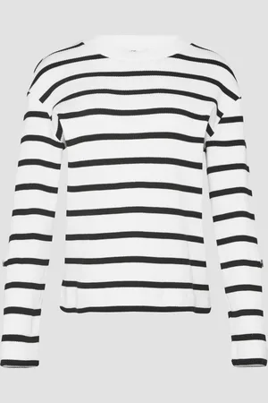 QS by s.Oliver Geringeltes Sweatshirt mit Rippstruktur und Turn-up, Damen
