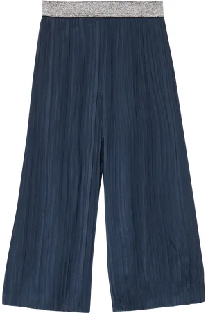 QS by s.Oliver Plissierte Wide-Leg-Hose mit Glitzerbund, Kinder