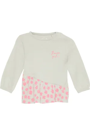 QS by s.Oliver Ausgestelltes Langarmshirt mit gemusterter Blende, Babys