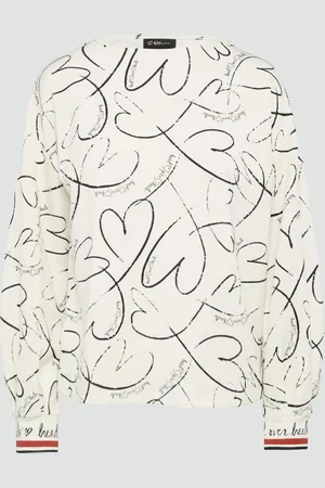 QS by s.Oliver Weiches Scuba-Sweatshirt mit Herz-Print, Damen