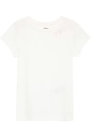 QS by s.Oliver Ausgestelltes T-Shirt aus Baumwolle mit kleinem Print, Kinder