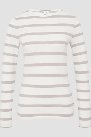 QS by s.Oliver Schmales Ringelshirt mit Rundhalsausschnitt, Damen