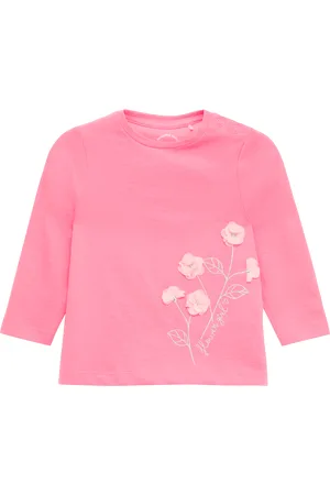QS by s.Oliver Langarmshirt mit Blume- und Glitzerapplikation, Babys