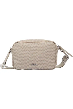 QS by s.Oliver Kleine Camera-Bag mit Reißverschluss und Logo-Detail, Damen