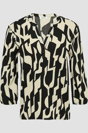 QS by s.Oliver Strukturiertes Blusenshirt mit All-over-Print, Damen