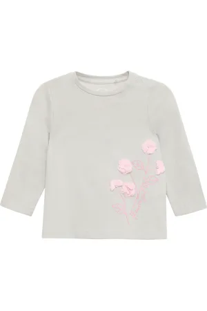 QS by s.Oliver Langarmshirt mit Blume- und Glitzerapplikation, Babys