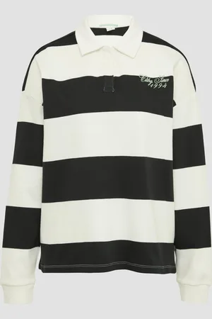 QS by s.Oliver Poloshirt im Loose Fit mit Blockstreifen, Damen