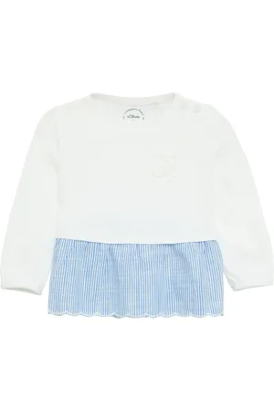 QS by s.Oliver Weiches Baumwoll-Longsleeve mit Volantdetail, Babys