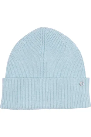 QS by s.Oliver Gestrickte Beanie mit Umschlag und Logo-Detail, Damen