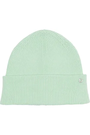 QS by s.Oliver Gestrickte Beanie mit Umschlag und Logo-Detail, Damen