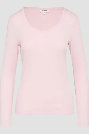QS by s.Oliver Feines Jersey-Longsleeve mit Rippstruktur, Damen