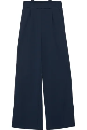 QS by s.Oliver Elastische Wide-Leg-Hose mit Crêpe-Struktur und hohem Bund, Mädchen
