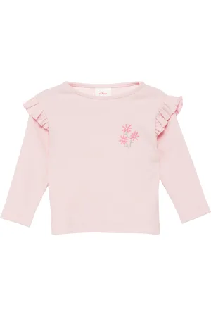 QS by s.Oliver Weiches Langarmshirt aus elastischer Rippware mit Stickerei, Babys