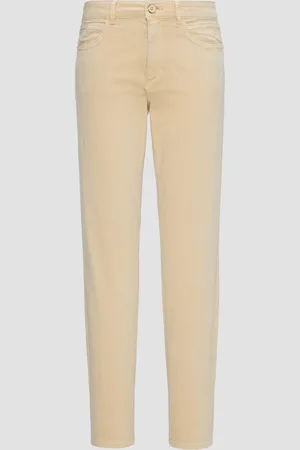 QS by s.Oliver Gewaschene Hose im Slim Fit aus Baumwollsatin, Damen