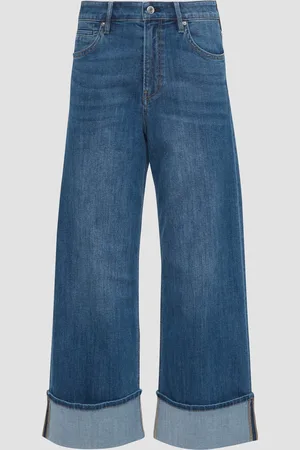 QS by s.Oliver Cropped-Jeans Suri / Regular Fit / Mid Rise / Wide Leg / mit Aufschlag, Damen