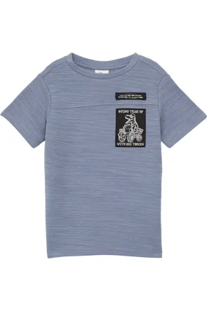 QS by s.Oliver Strukturiertes T-Shirt aus Strickjersey mit Patches, Kinder