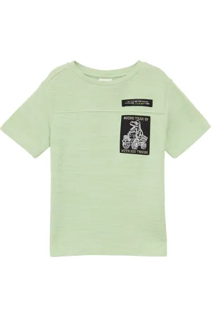 QS by s.Oliver Strukturiertes T-Shirt aus Strickjersey mit Patches, Kinder