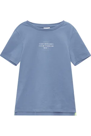 QS by s.Oliver Baumwoll-T-Shirt mit Print und verlängertem Rückteil, Kinder