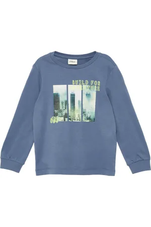 QS by s.Oliver Weiches Jersey-Longsleeve mit Fotoprint und Rippbündchen, Kinder